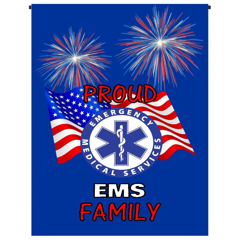 Proud EMS Family Garden Flag - Incredible Keepsakes