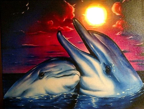 Dolphin Love Canvas
