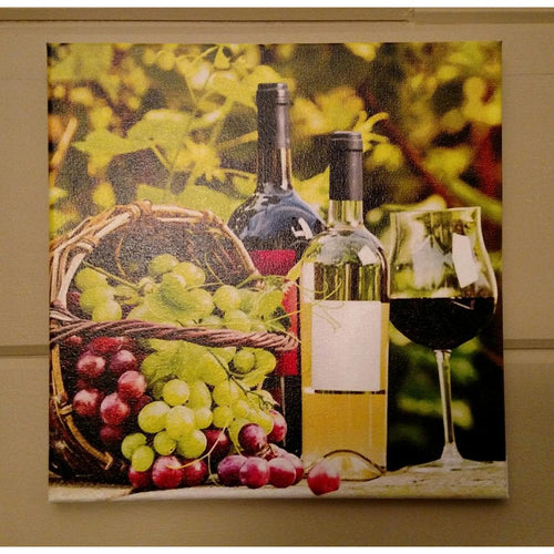 Basket of Grapes & Wine Canvas - Incredible Keepsakes