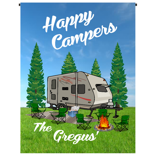 Happy Camper Garden Flag - Incredible Keepsakes