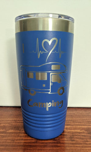 I Heart Camping Tumbler-Cab Over Motor Home
