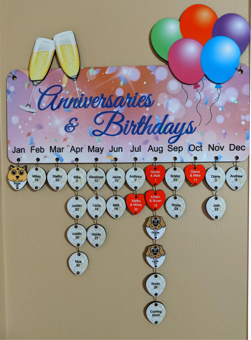 Anniversary & Birthday Board Wall Hanging - Incredible Keepsakes