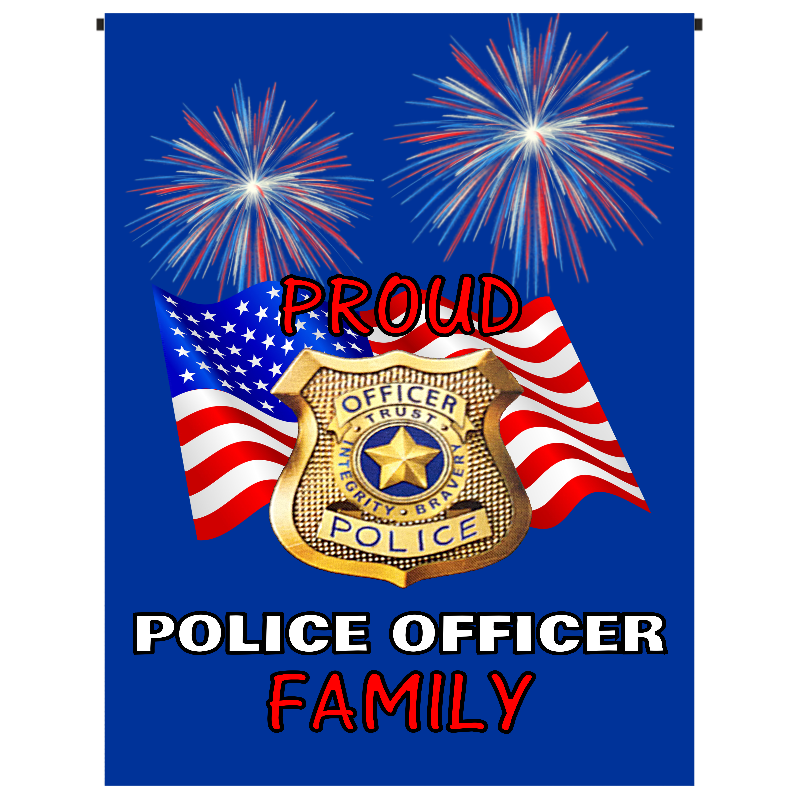 Proud Police Officer Family Garden Flag - Incredible Keepsakes