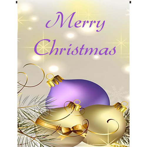 Merry Christmas-Purple and Gold Garden Flag - Incredible Keepsakes