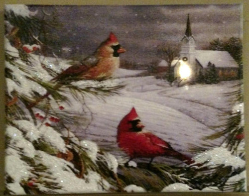 Cardinals by the Church Canvas