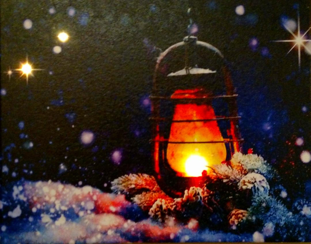 Lantern in the Snow Canvas