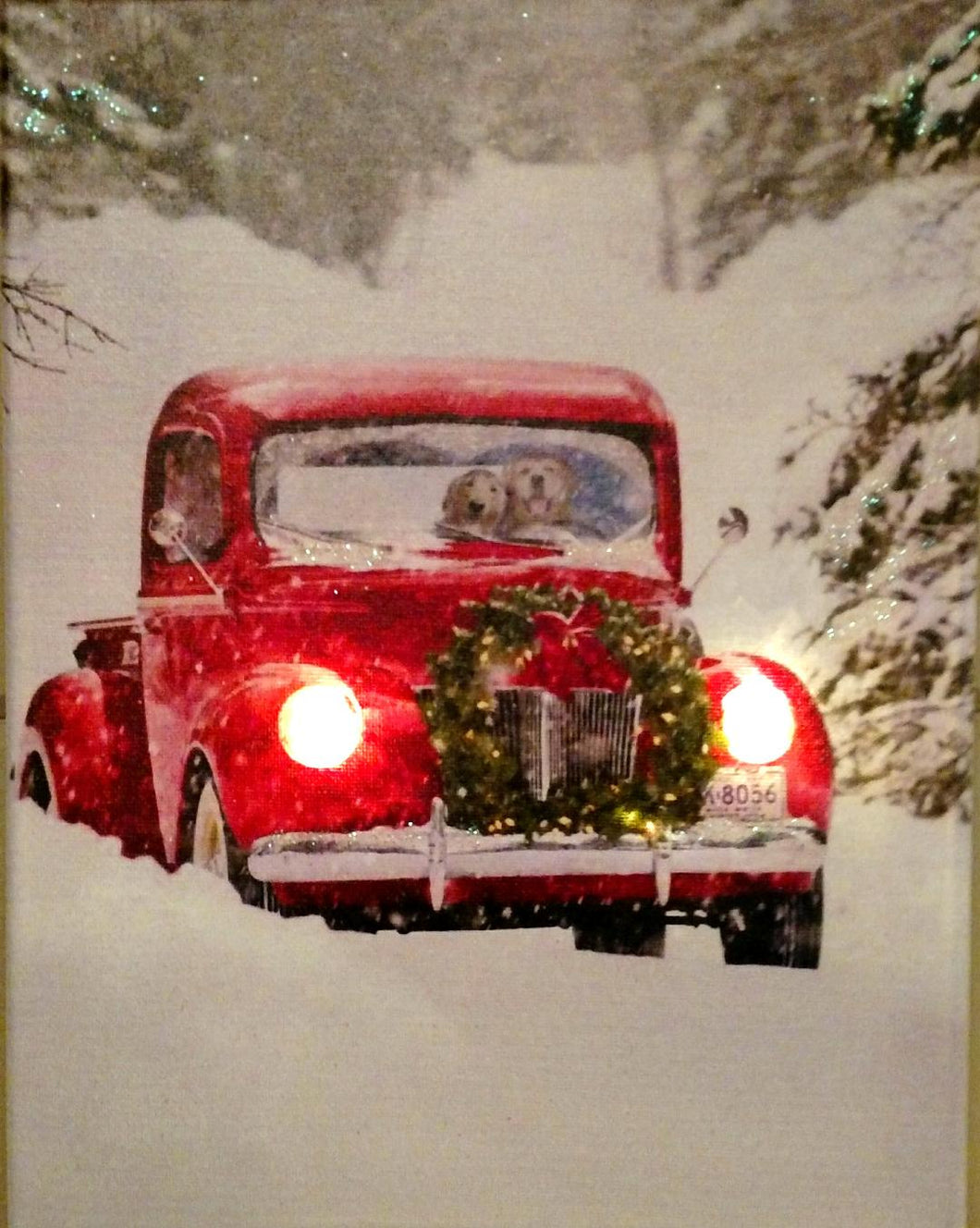 Christmas Truck with Labs Canvas
